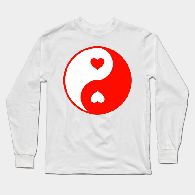 Heart Yin-Yang Long Sleeve T-Shirt by tabslabred